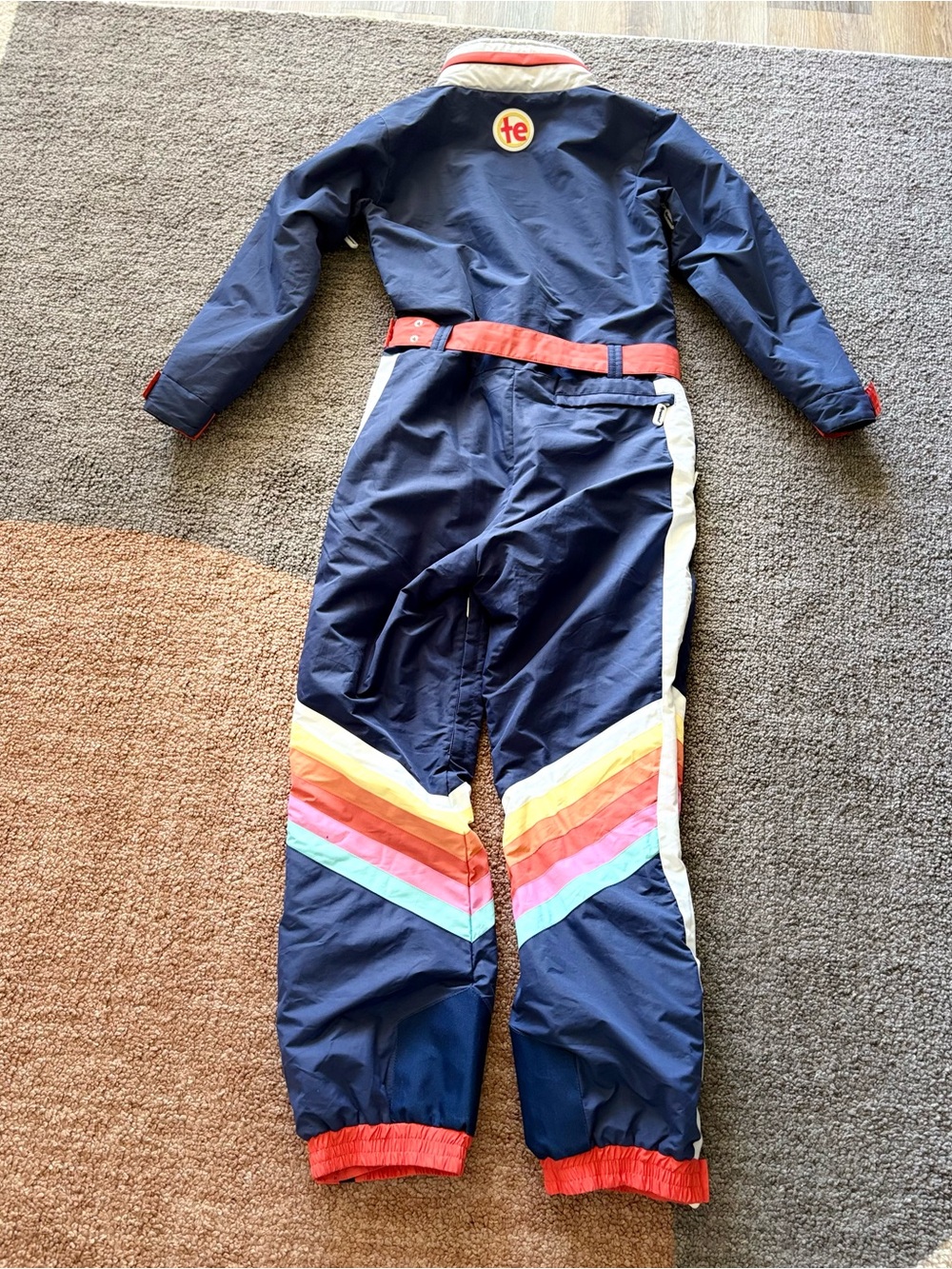 Tipsy Elves Women M Shredder Snowboard Ski suit Rainbow Retro Winter Joy - Picture 2 of 10